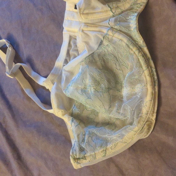 38E Spirit Collection Bra Plus Size Bra 38E Lace Blue White Plus Bra - Picture 9 of 11